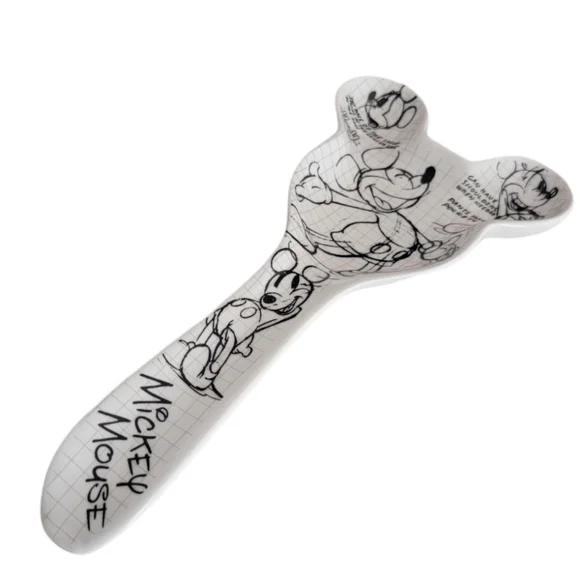 Disney Jerry Leigh Cartoon Handrawn Sketch Mickey Mouse Ceramic White Spoon Rest - Picture 4 of 6